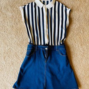 One-piece shirt dress - sailor style